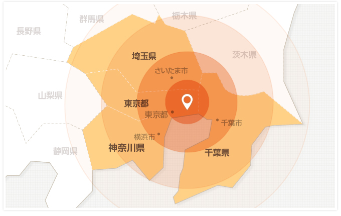 関東地域の拡大マップ